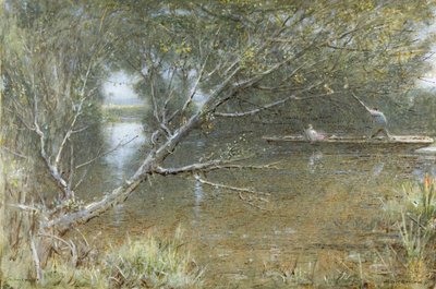 Ein Nebenarm der Themse, um 1860-1932 von Albert Goodwin