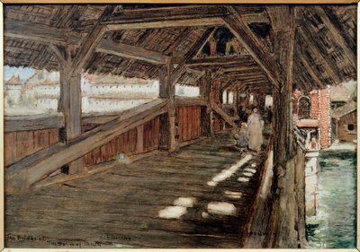 Die Spreuerbrücke in Luzern von Albert Goodwin