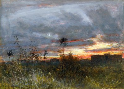 Die Türme des Schweigens, Bombay, 1909 von Albert Goodwin