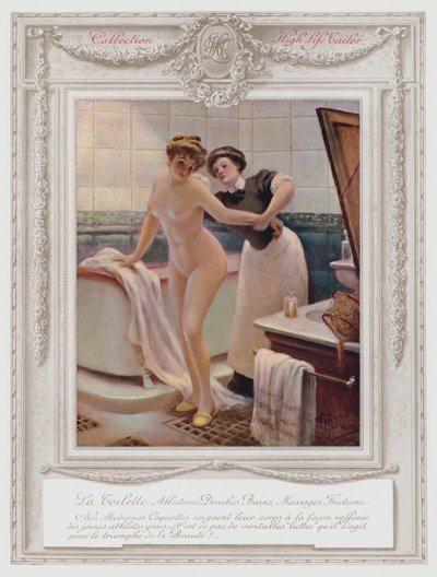 Belle Époque Paris, modische Dame beim Baden von Albert Guillaume