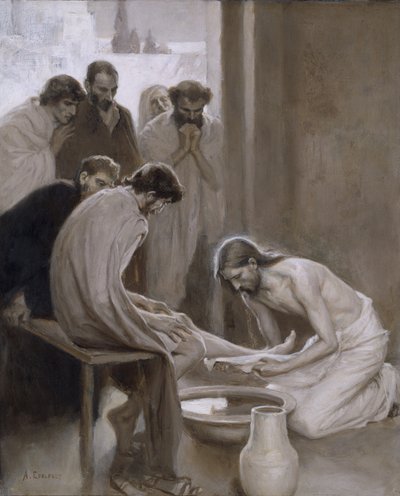 Jesus wäscht seinen Jüngern die Füße, 1898 von Albert Gustaf Aristides Edelfelt