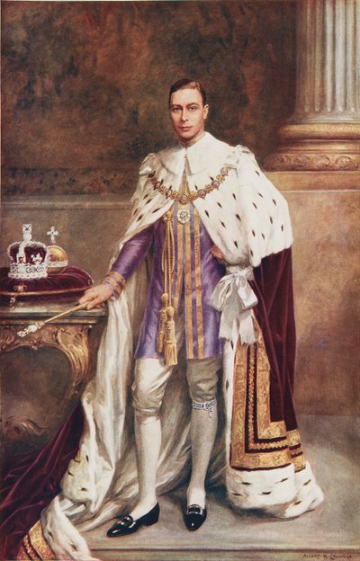 König George VI. in Krönungsroben von Albert Henry Collings