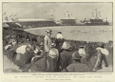 Mr. Stoddarts Cricket-Team in Australien, das erste Testspiel von Albert Henry Fullwood