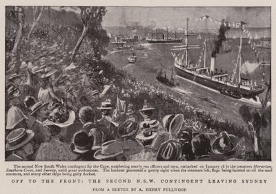 Ab an die Front, das zweite NSW-Kontingent verlässt Sydney von Albert Henry Fullwood