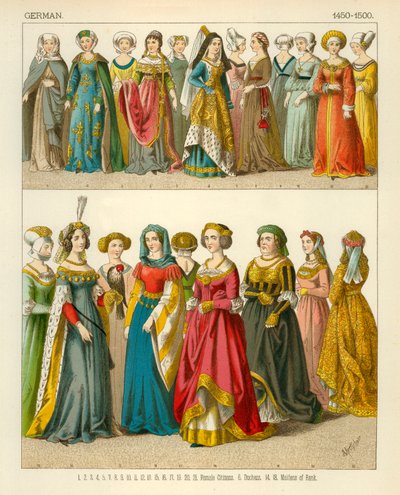 Deutsche Tracht 1450-1500 von Albert Kretschmer