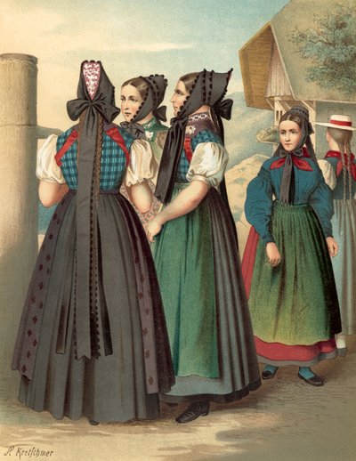 Deutsche Tracht, Baden, Simonswald-Waldkirch-Donaueschingen von Albert Kretschmer