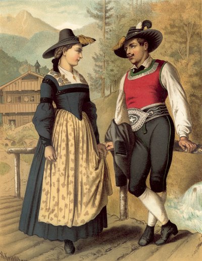 Deutsche Tracht, Tirol Billerthal von Albert Kretschmer