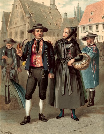 Deutsche Tracht, Württemberg Ulm von Albert Kretschmer