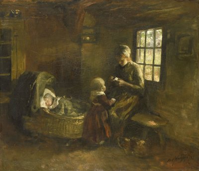 Am Kinderbett von Albert Neuhuys