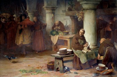 Der heilige Bonaventura (San Bonaventura) (1217-1274) erhält den Purpur des Kardinals von Albert Pierre Dawant