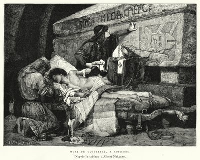 Mort De Clodebert, A Soissons (Gravur) von Albert Pierre René (after) Maignan