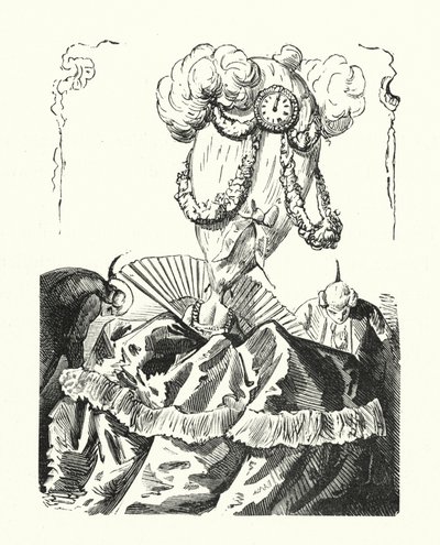 Absurde Frauenfrisur von Albert Robida
