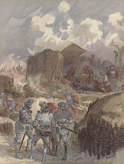 Bayard bei der Belagerung von Mézières von Albert Robida