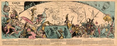 Karte der sehr außergewöhnlichen Reisen von Saturnin Farandoul von Albert Robida