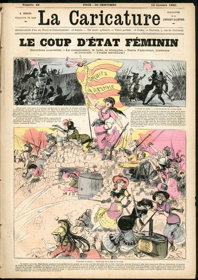 Illustration von Albert Robida (1848-1926) für das Cover von La Caricature (1880) von Albert Robida