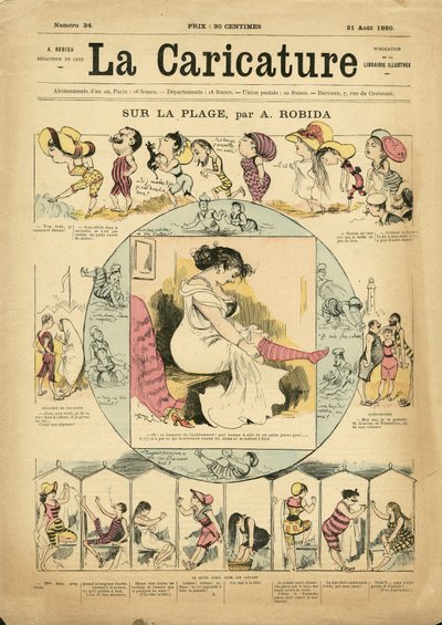 Illustration von Albert Robida (1848-1926) für das Titelblatt von La Caricature (1880) von Albert Robida