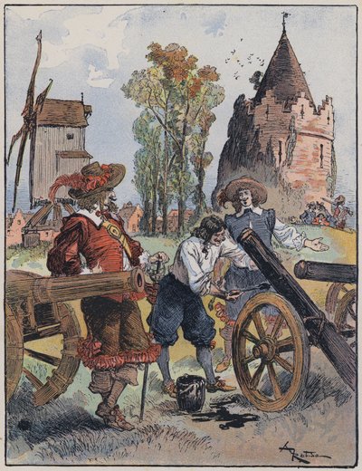 Illustration für Le Capitaine Bellormeau von und illustriert von A. Robida (Farblithografie) von Albert Robida