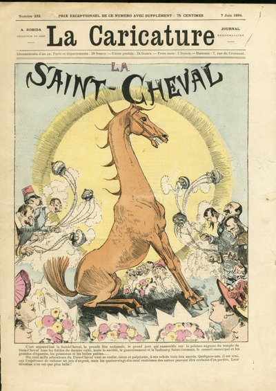 Illustration von Albert Robida (1848-1926) für das Titelblatt von The Caricature (1880) von Albert Robida