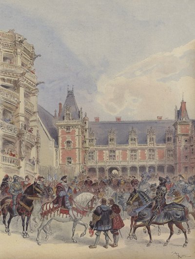Der Hof an den Schlössern der Loire von Albert Robida