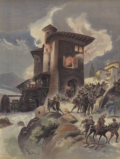 Der Partisan Montlue erobert die Mühlen von Auriol und massakriert die kaiserliche Garnison von Albert Robida