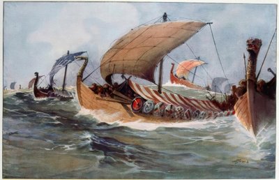 Drakkar. Wikinger-Langschiffe unter Segel von Albert Sébille