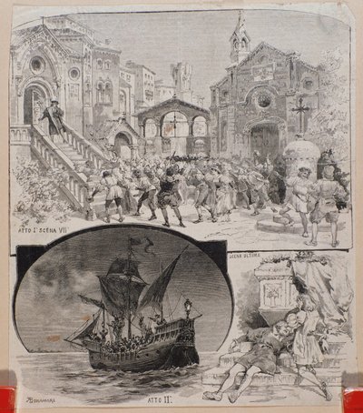 Illustrationen von Cristoforo Colombo, Oper von Alberto Franchetti, ca. 1892 von Alberto Franchetti