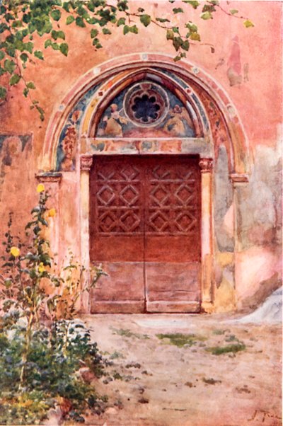 Tür des Klosters St. Benedikt (Sagro Speco) in Subiaco von Alberto Pisa