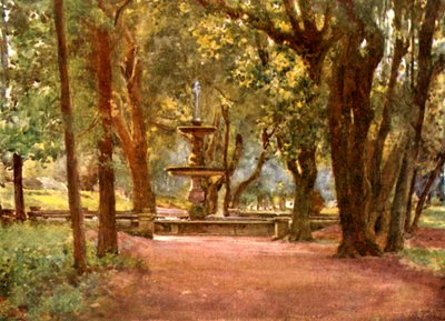 Ilex-Allee und Brunnen (Fontana Scura) Villa Borghese von Alberto Pisa