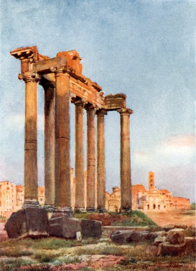 Tempel des Saturn vom Portikus der Dii Consentes von Alberto Pisa