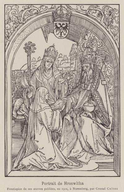 Hrotsvitha von Gandersheim von Albrecht (after) Durer or Duerer