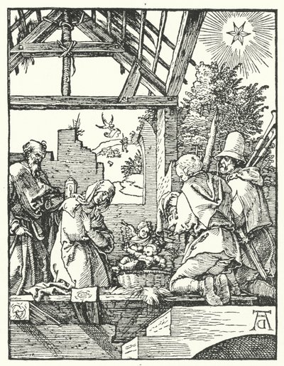 Die Anbetung der Hirten (Gravur) von Albrecht (after) Durer or Duerer
