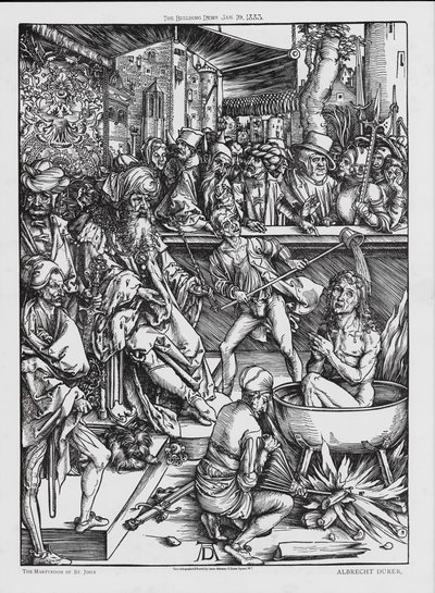 Das Martyrium des Heiligen Johannes (Gravur) von Albrecht (after) Durer or Duerer