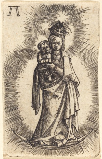 Madonna und Kind stehend mit einem Halbmond von Albrecht Altdorfer
