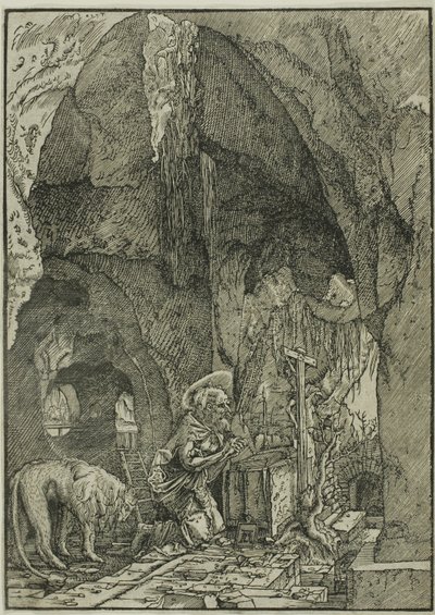 Der heilige Hieronymus in Buße, in einer Höhle von Albrecht Altdorfer