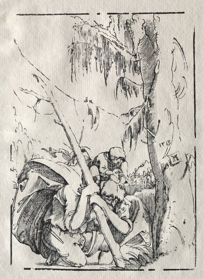 St. Christophorus überquert das Wasser mit Christus auf seinen Schultern, 1513 von Albrecht Altdorfer