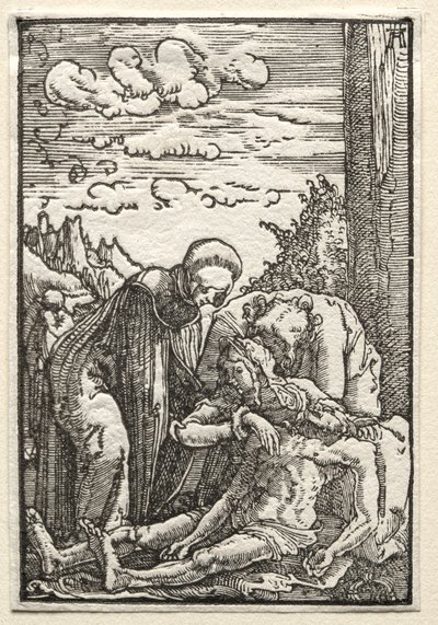 Der Fall und die Erlösung des Menschen: Die Klage unter dem Kreuz, ca. 1515 von Albrecht Altdorfer