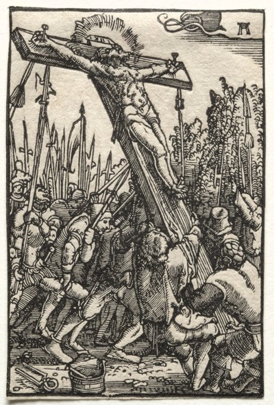 Der Fall und die Erlösung des Menschen: Die Erhebung des Kreuzes von Albrecht Altdorfer
