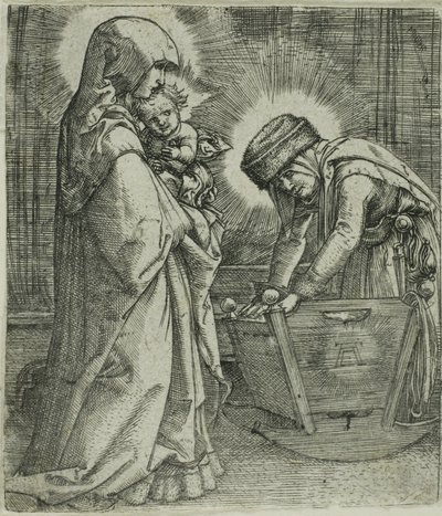 Die Jungfrau und das Kind mit der heiligen Anna an der Wiege von Albrecht Altdorfer