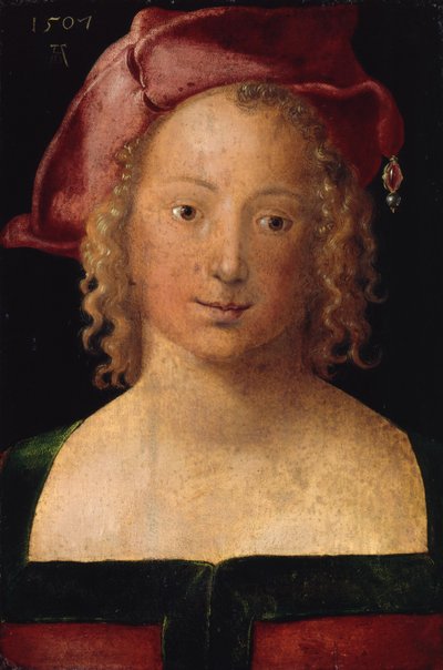 Bildnis eines Mädchens mit rotem Barett von Albrecht Dürer