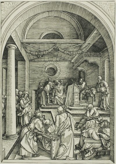Christus unter den Doktoren, aus Das Leben der Jungfrau von Albrecht Dürer
