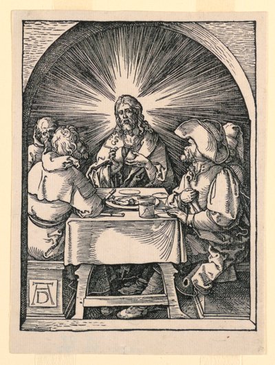 Christus in Emmaus, aus der Serie Die Kleine Passion von Albrecht Dürer