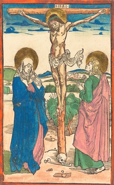 Christus am Kreuz zwischen der Jungfrau und Johannes, 1493 von Albrecht Dürer