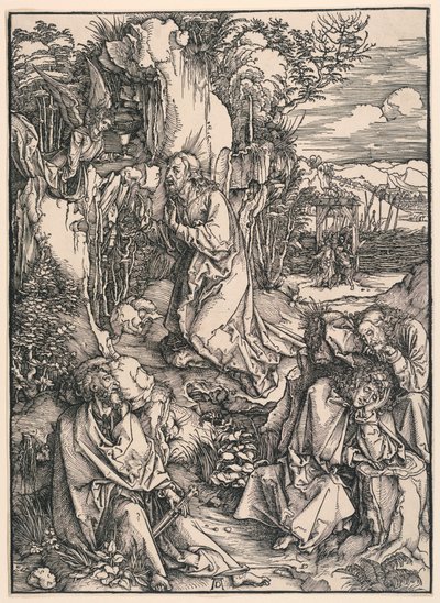 Christus am Ölberg (Agonie im Garten), aus der Großen Passion von Albrecht Dürer