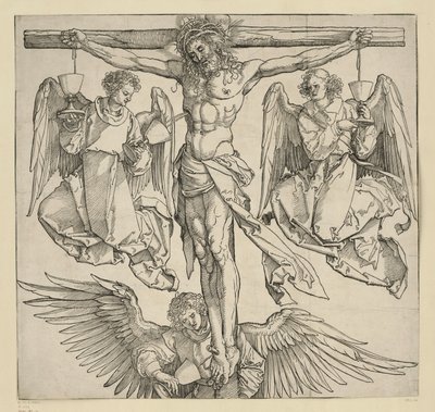 Christus am Kreuz mit drei Engeln von Albrecht Dürer