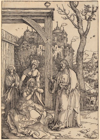Christus nimmt Abschied von seiner Mutter, Blatt 17 der Folge "Das Marienleben" von Albrecht Dürer