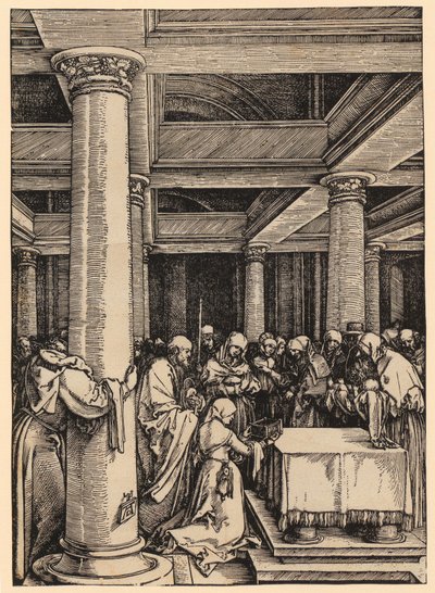 Darstellung im Tempel, Blatt 13 der Folge "Das Marienleben" von Albrecht Dürer