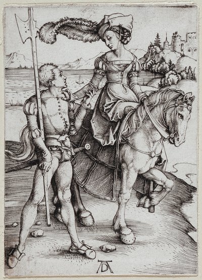 Das Fräulein zu Pferd und der Landsknecht von Albrecht Dürer