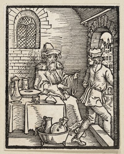 Das Gastmahl ohne Gäste (aus: Postilla, 43 Holzschnitte) von Albrecht Dürer