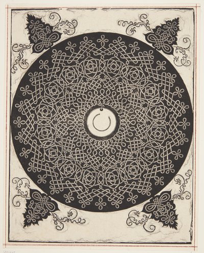 Verflochtenes Kordelmuster mit weißem Medaillon von Albrecht Dürer