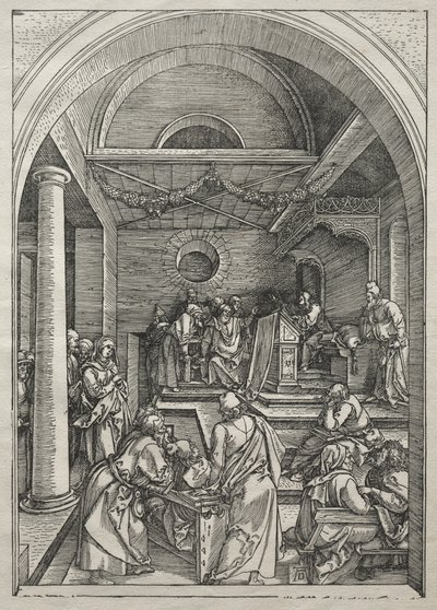 Leben der Jungfrau: Christus unter den Schriftgelehrten von Albrecht Dürer